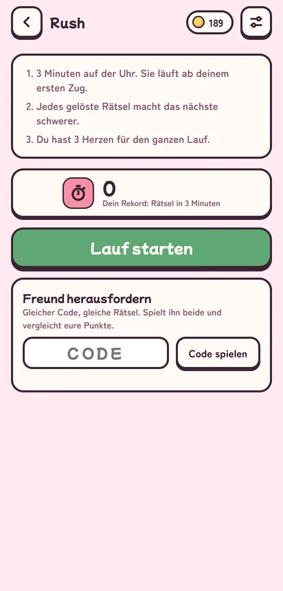 Rush: die Regeln und der Code, um Freunde herauszufordern